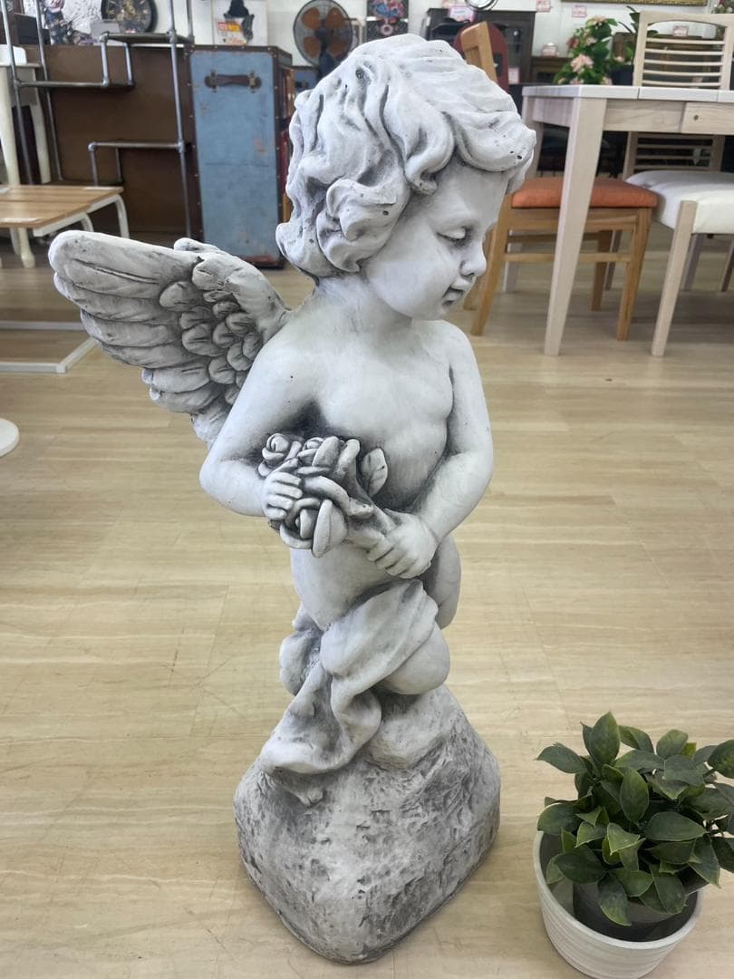 ガーデンオブジェ　天使　ヨーロピアン　園芸　エンジェル　アンティーク　置物　庭