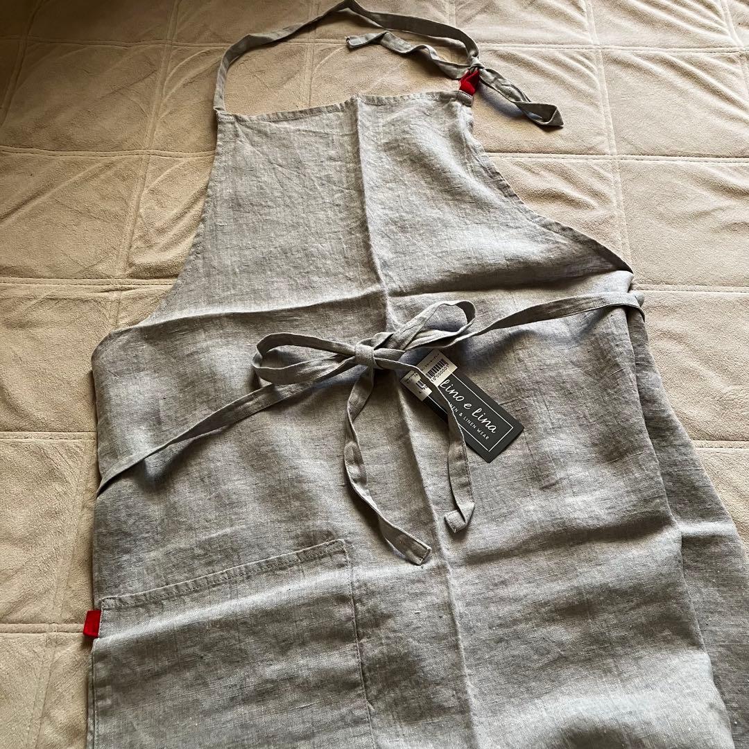 ꕤLino e Lina マノン フルエプロン スモーキーグレイ