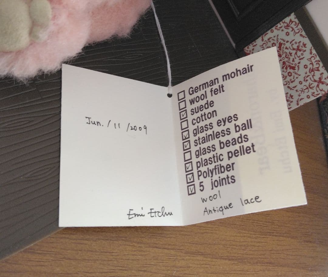 アーティストベア*テディベア*ピンク*国内作家様