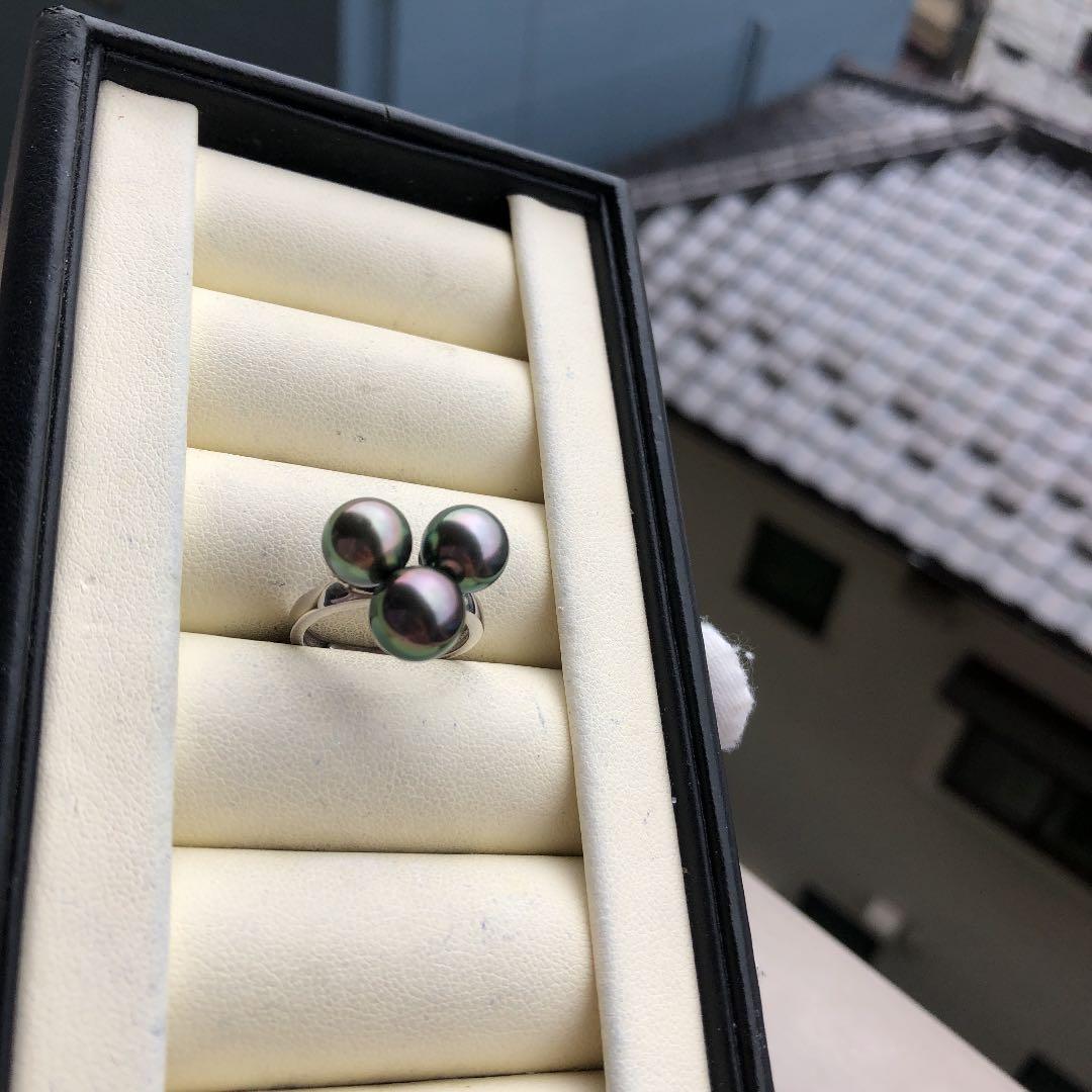 南洋黒蝶真珠　タヒチパール　　タヒチ真珠　リングC
