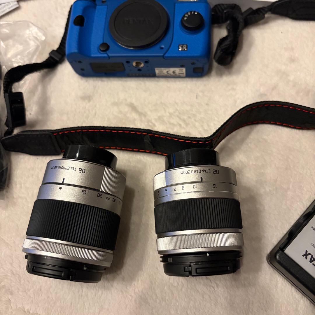 PENTAX Q10 カメラ レンズ2本、収納バック付き　ブルー