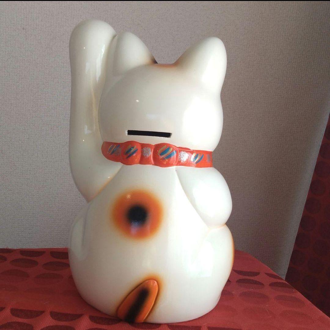 限定値引✨人呼び千客万来招き猫☆白猫左手上げ8号手長・特別製作現品限り