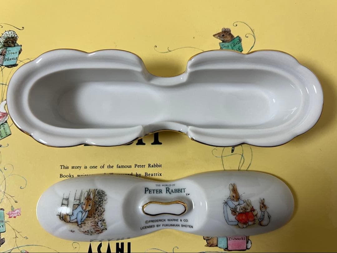 ○専用○ アサヒ　ピーターラビット カトラリーセット　ゴールド　皿中七宝