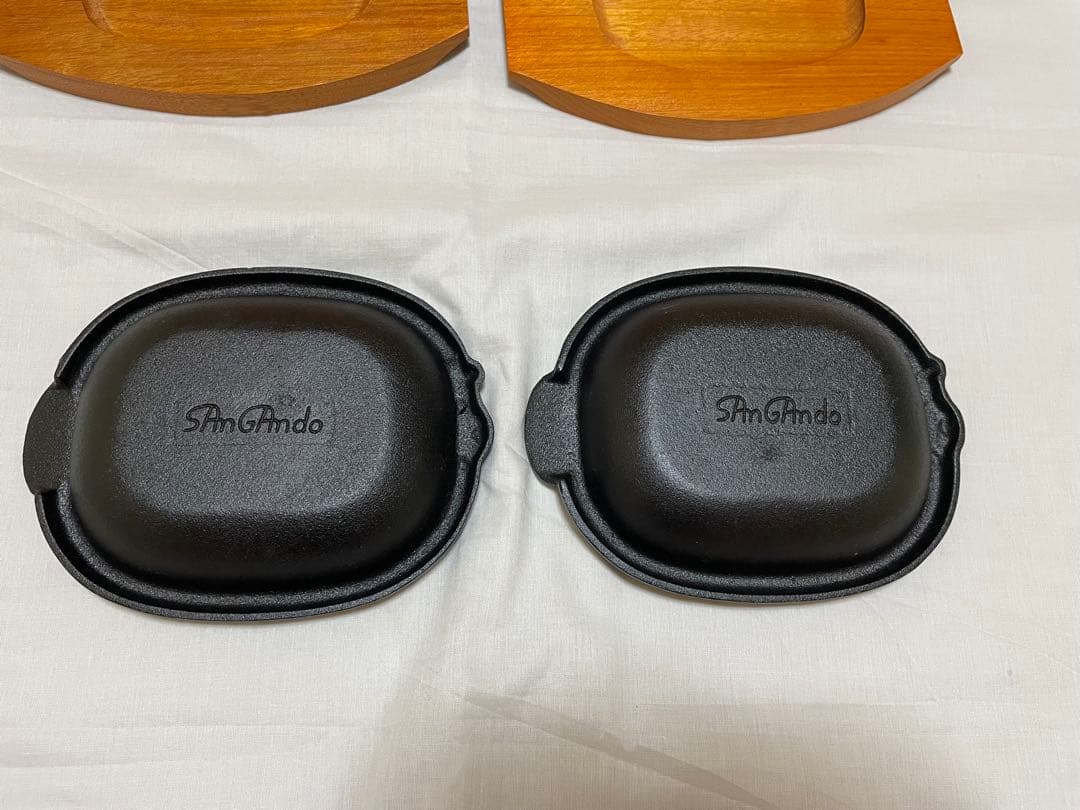 【希少☆未使用品】南部鉄器　木台付き　魚のデザイン　ベイクディッシュ　グリルパン