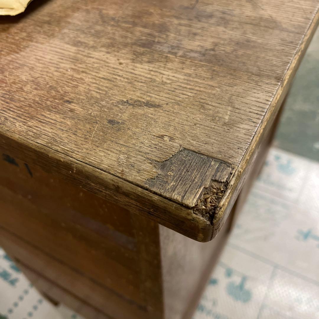 木製レトロ机　昭和　ビンテージ　片袖机