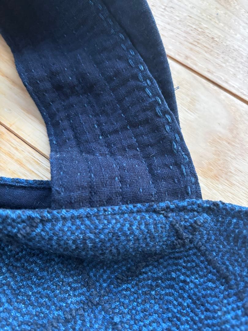 古布　藍染　庄内刺し子のバッグ　リメイク