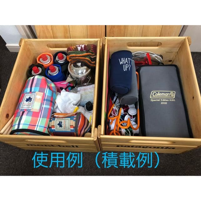キャンプ収納などに！ヒノキ木箱2個セットオーダーメイド