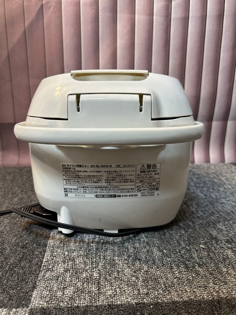 象印　NL-DA18 炊飯器 2019年製 1.8L