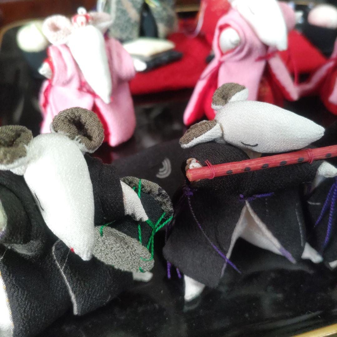 古布縮緬生地などを使ったネズミのお雛様セット