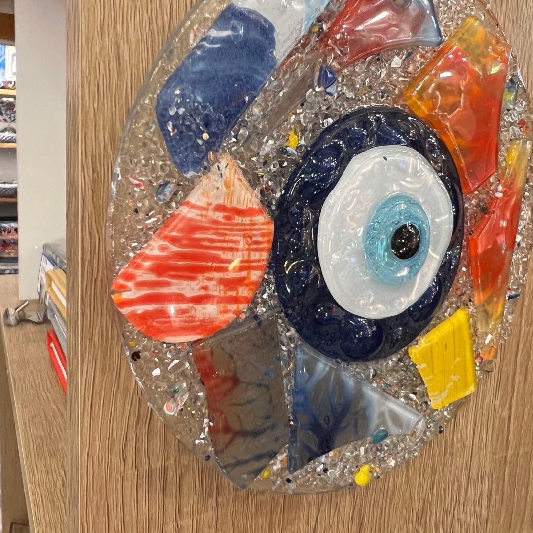 ハンドメイド　カラフルナザールボンジュウ　壁飾り1点物