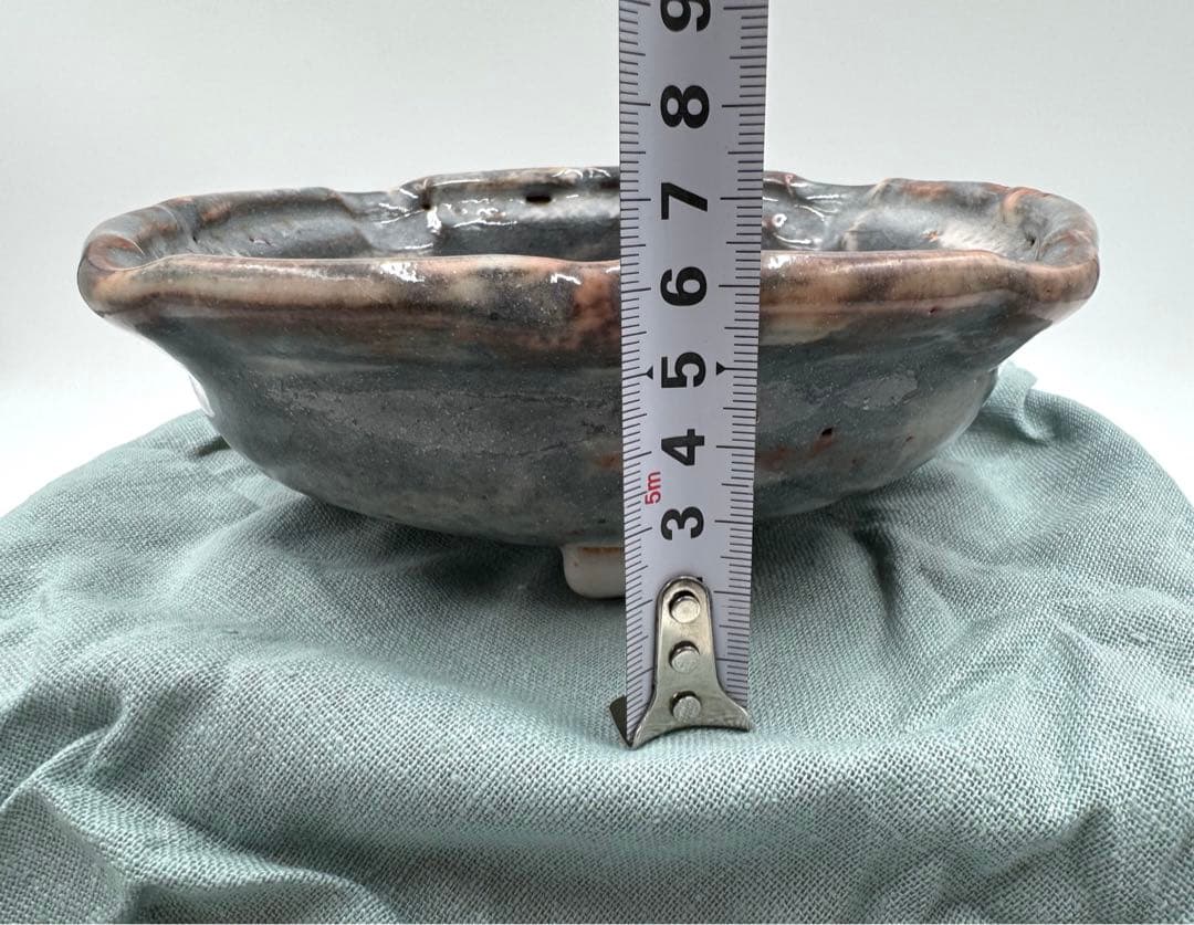 130献上窯元　陽山窯　三代水野雅之　鼡志野　鉢　未使用品　共箱　共布