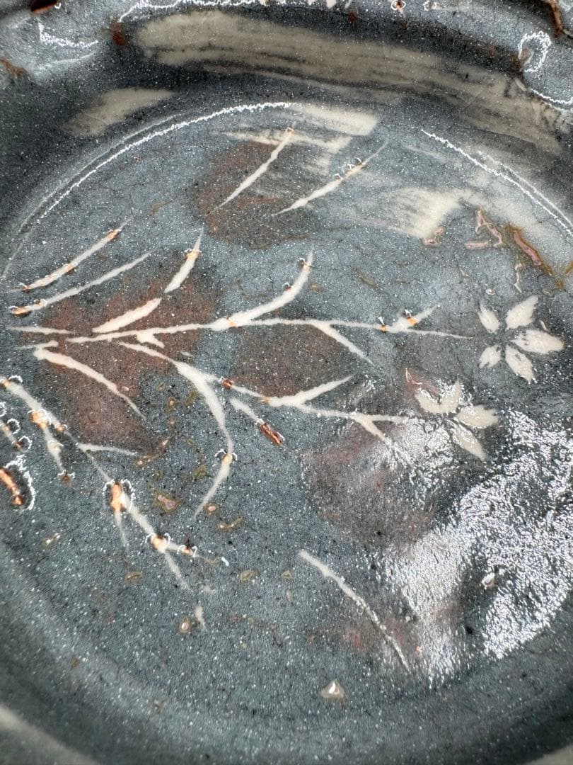 130献上窯元　陽山窯　三代水野雅之　鼡志野　鉢　未使用品　共箱　共布