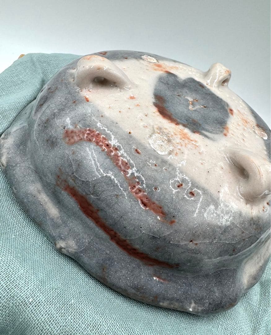 130献上窯元　陽山窯　三代水野雅之　鼡志野　鉢　未使用品　共箱　共布