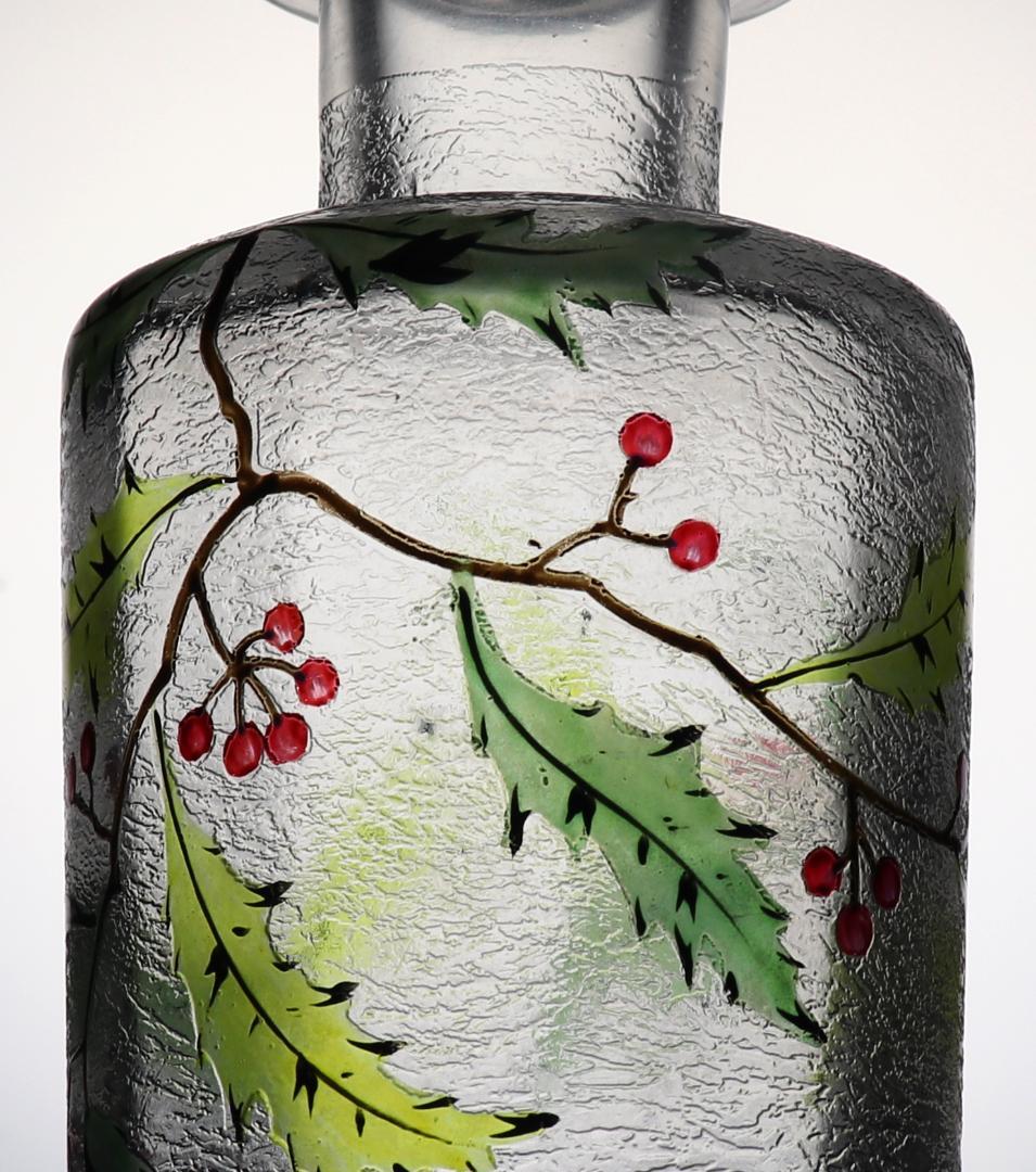 オールド・バカラ 美術館級 多色エナメル×アシッドエッチング ボトル13.1cm