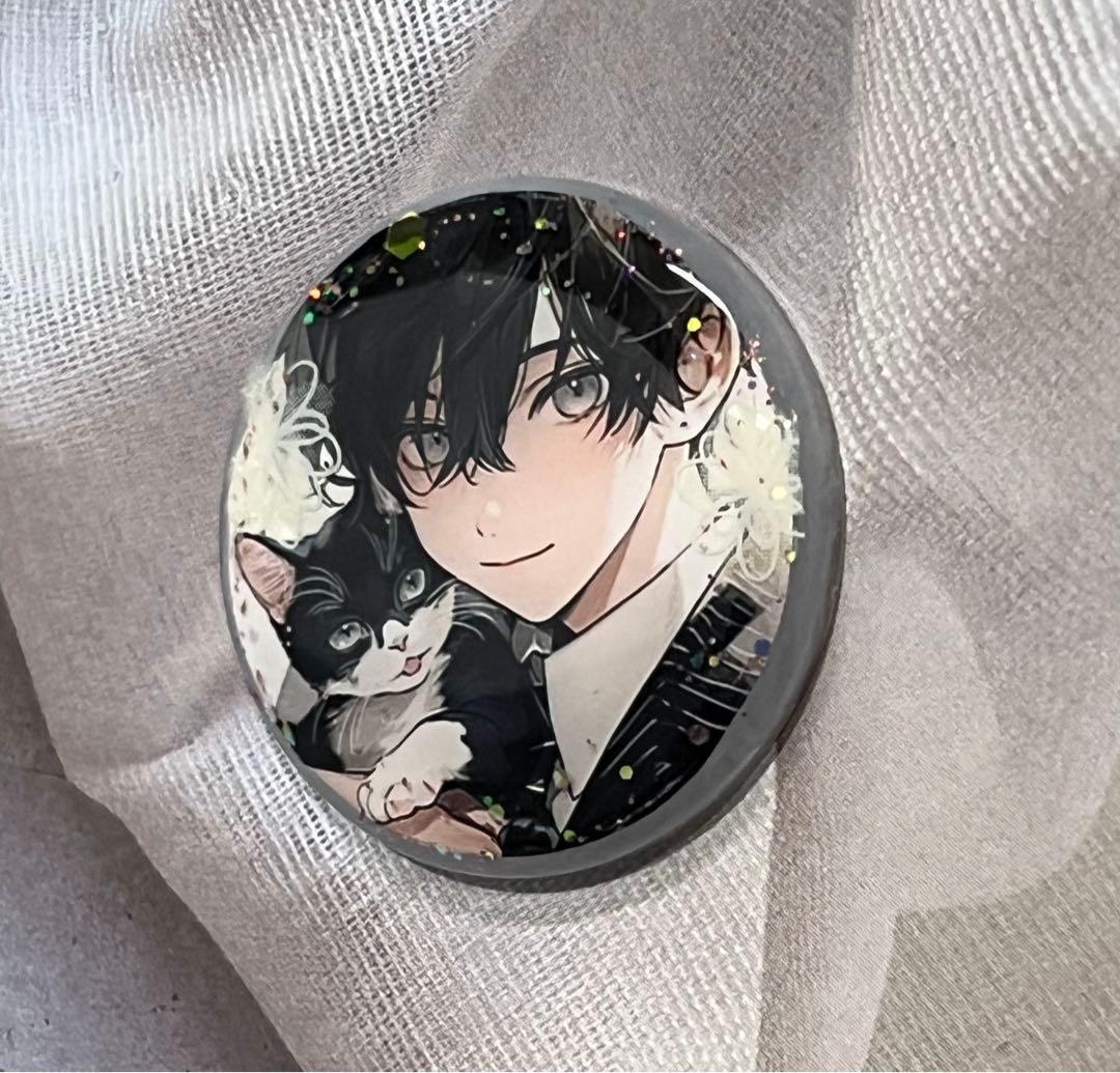 感謝価格(ㅅ´꒳` )スーツ青年とにゃん レジンヘアゴム