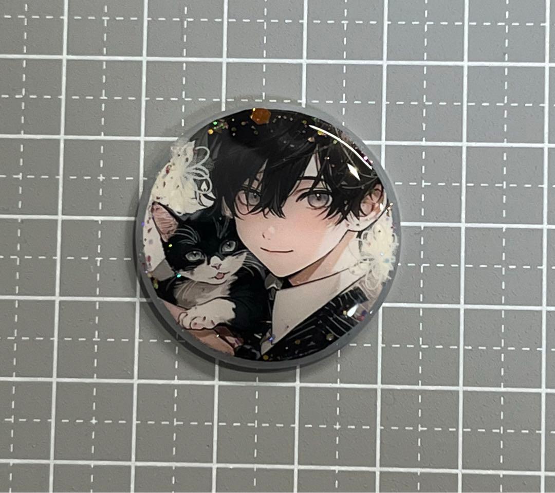 感謝価格(ㅅ´꒳` )スーツ青年とにゃん レジンヘアゴム