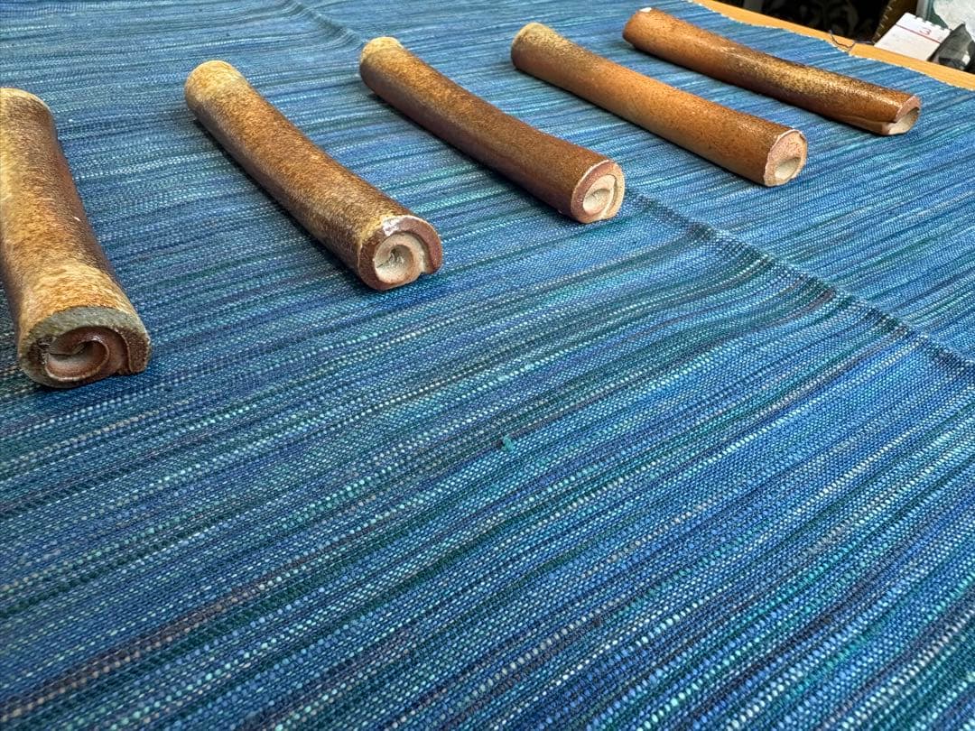 家庭画報掲載陶芸家作　信楽焼　登窯　焼締　カトラリーレスト　５点セット