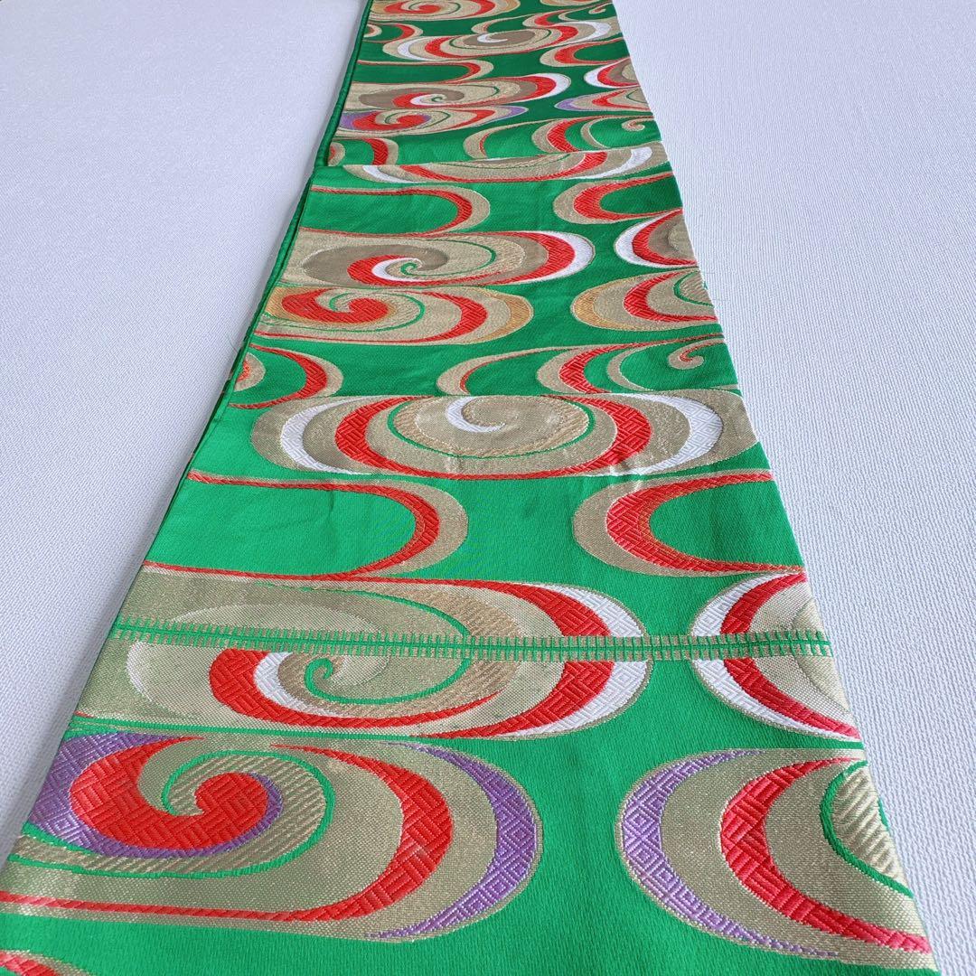 フルセット　七五三７歳女の子　着物　朱地　薄手　緑袋帯　小物セット　51919