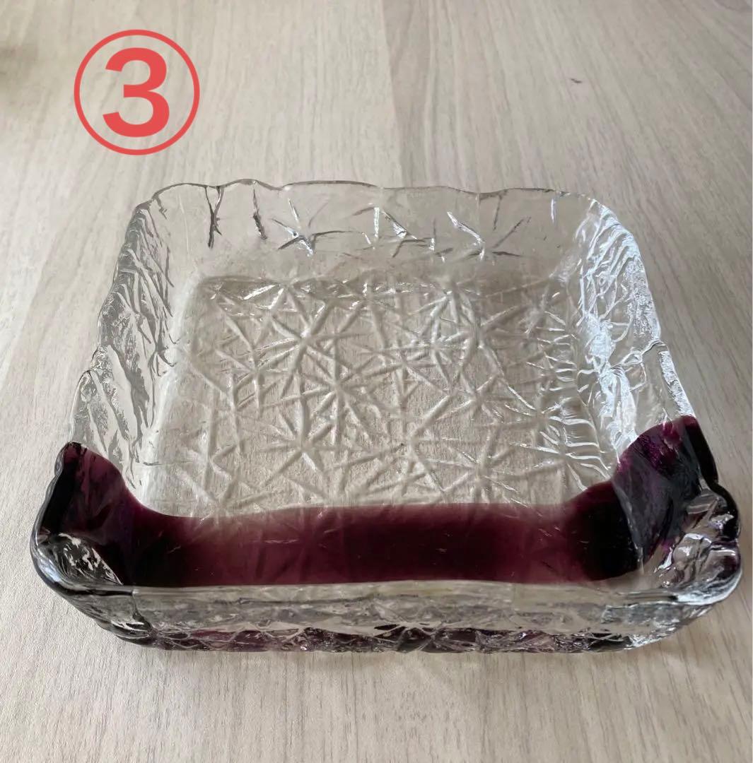 【未使用】クラタクラフトグラス　　ガラス皿　菓子皿　銘々皿　大皿　セット　12枚