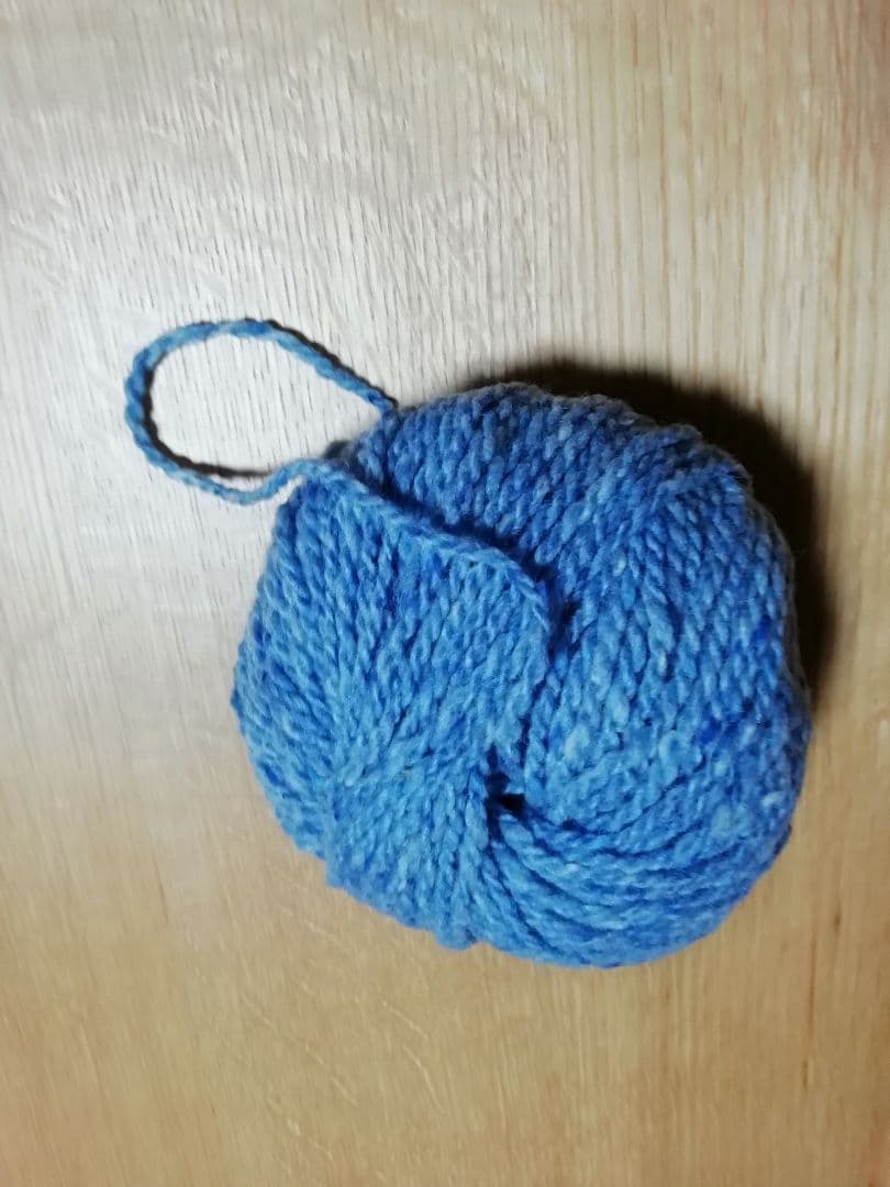 ハンドメイド　フード付きジャケット　アラン模様　ソフトドネガル