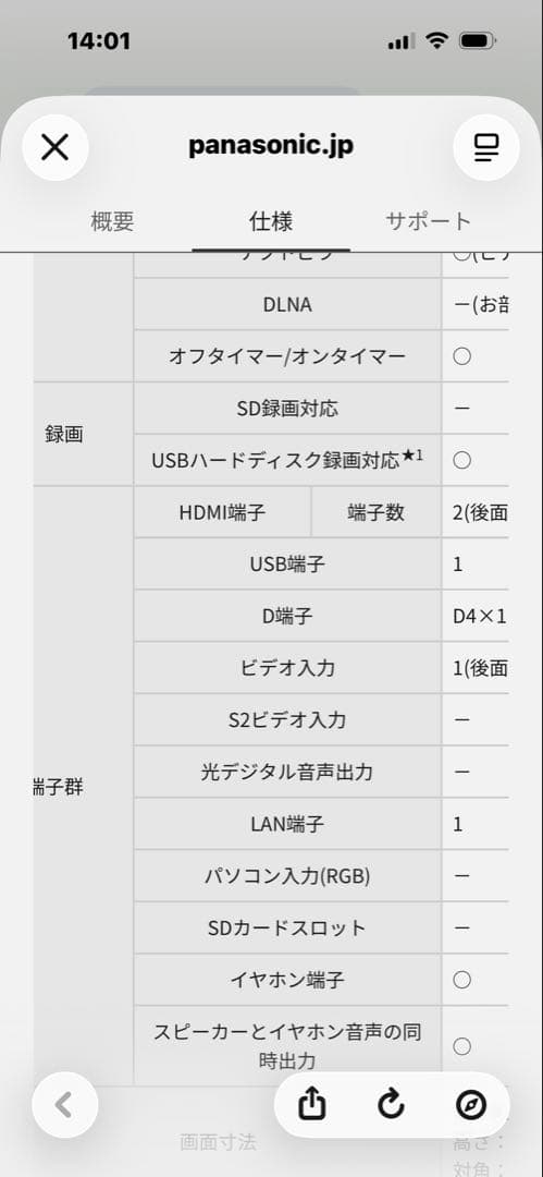 Panasonic TH-32D300 液晶テレビ