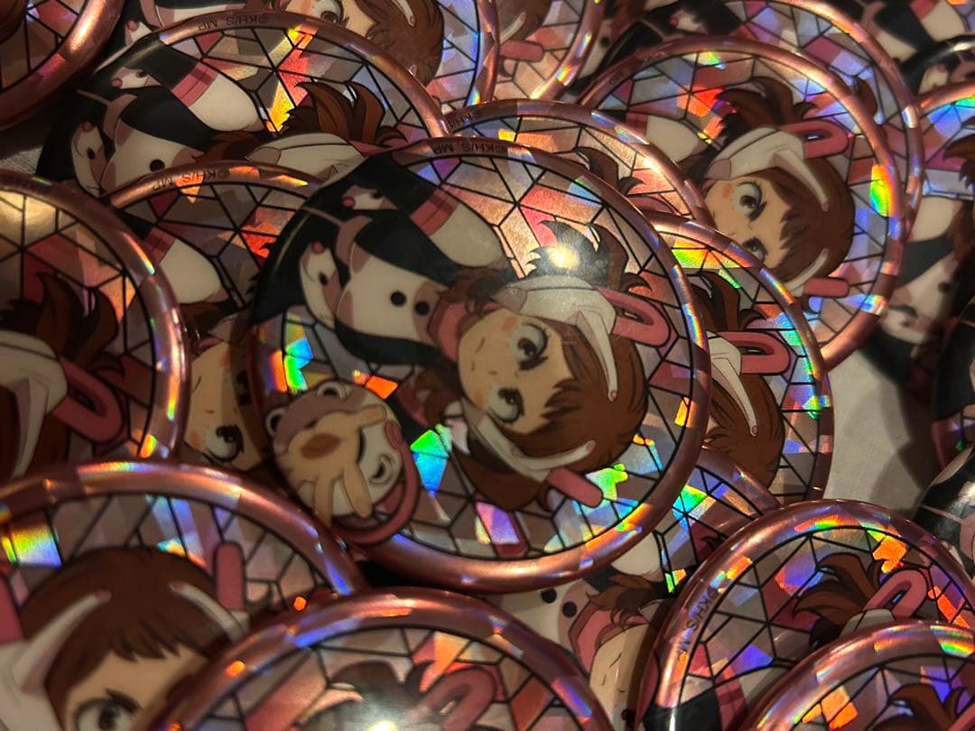 ヒロアカ 麗日お茶子　ステンドグラス風　ホログラム缶バッジ 約230点