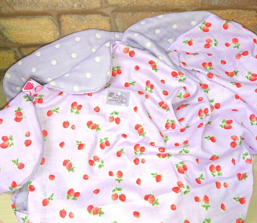 専用❤みかん＊超特価⭐ふわとろ８重ガーゼ⭐超特大ブランケット❤リアル苺＊パープル