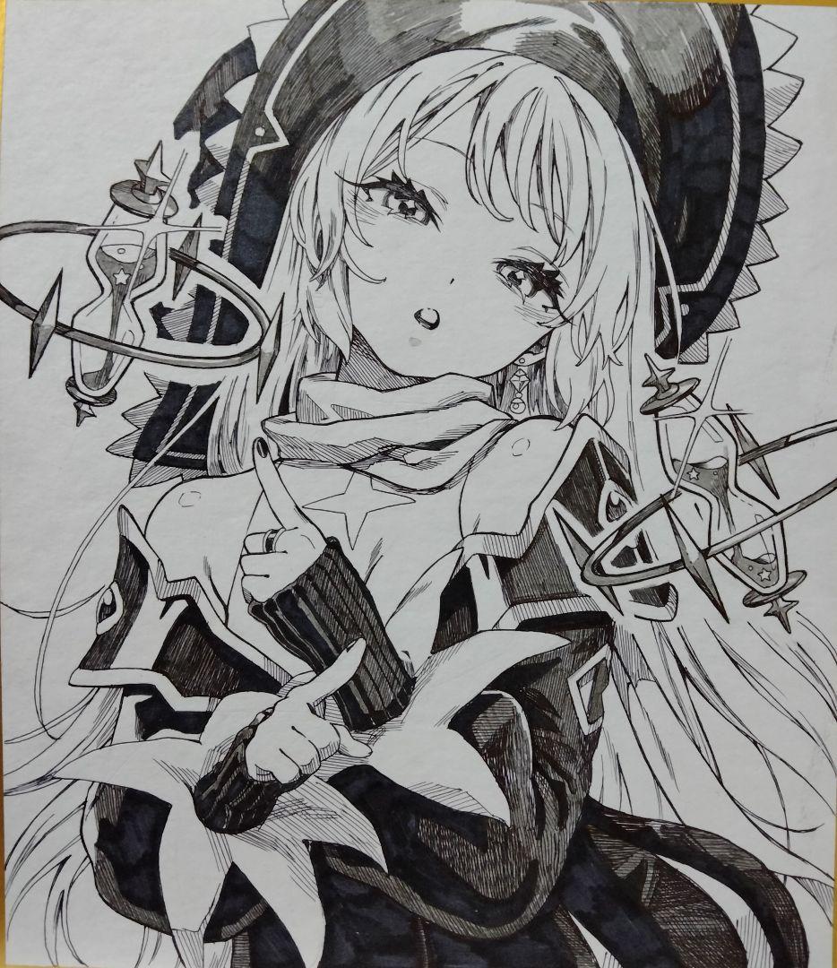 柴*キ様 46.オリジナル手描きイラスト　モノクロ