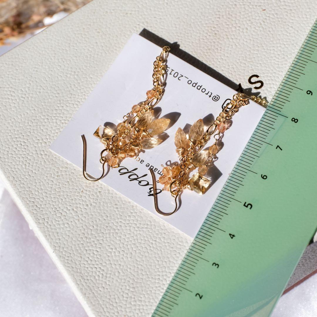 55 ♦︎14kgfシトリン・インペリアルトパーズピアス/イヤリング