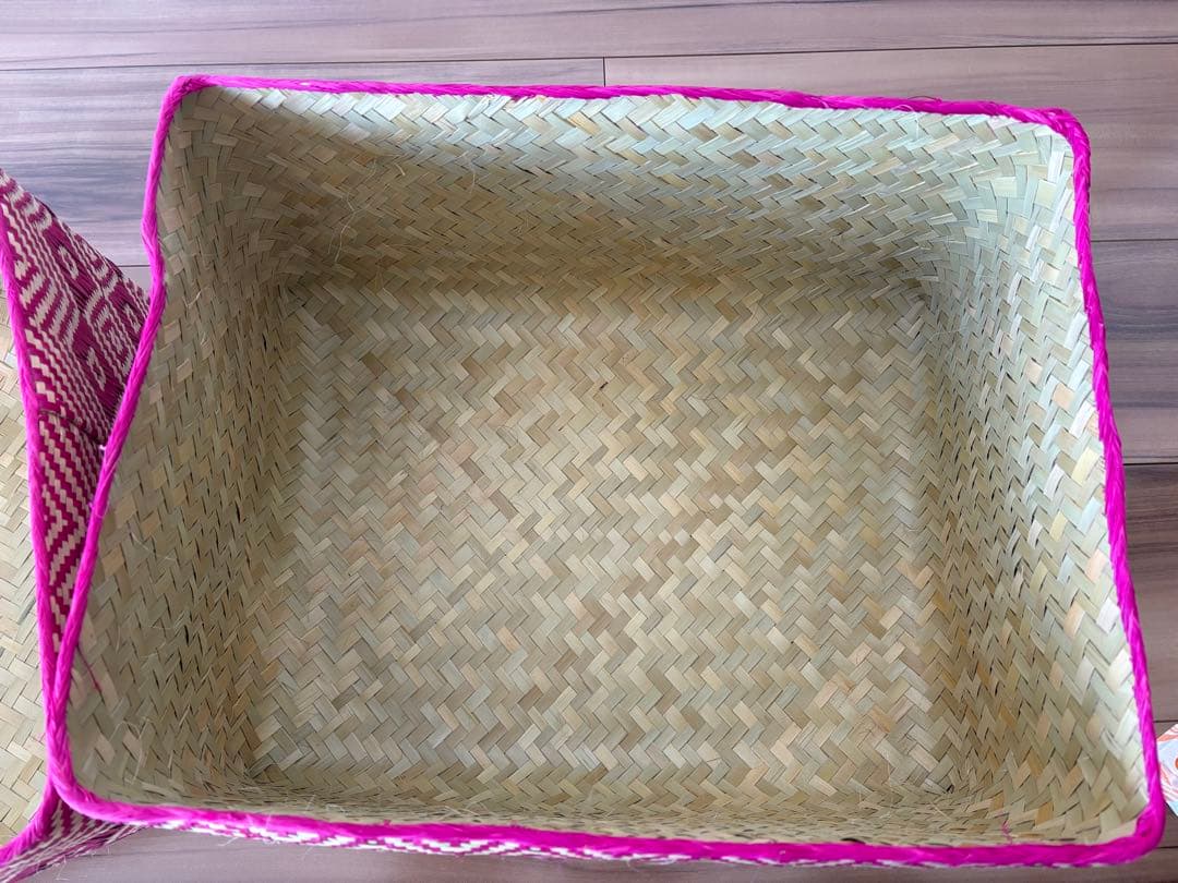 ピンク系収納ボックス２点セット ソカシ かごバスケット インテリア