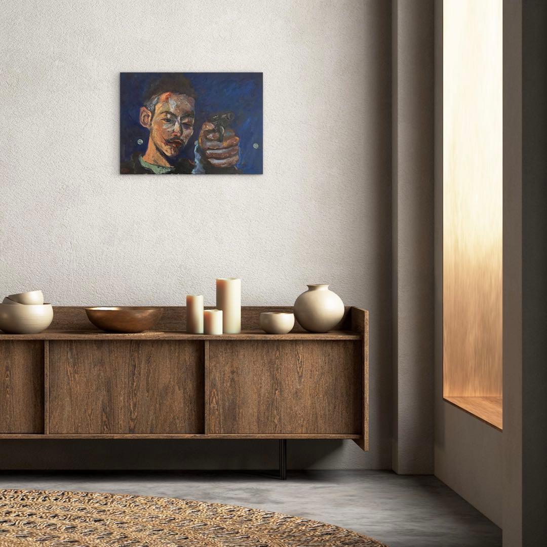 狐狼の血 F4 油彩画 人物画 絵画