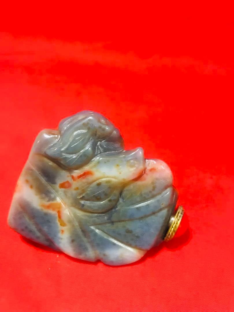 天然石 瑪瑙 鼻煙壺「花鳥」