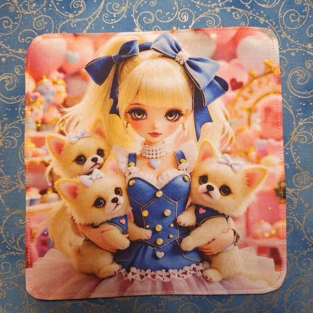 マリーゴールド　ハンカチ　女の子　チワワ柄　18枚