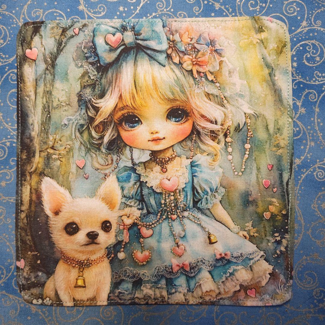 マリーゴールド　ハンカチ　女の子　チワワ柄　18枚