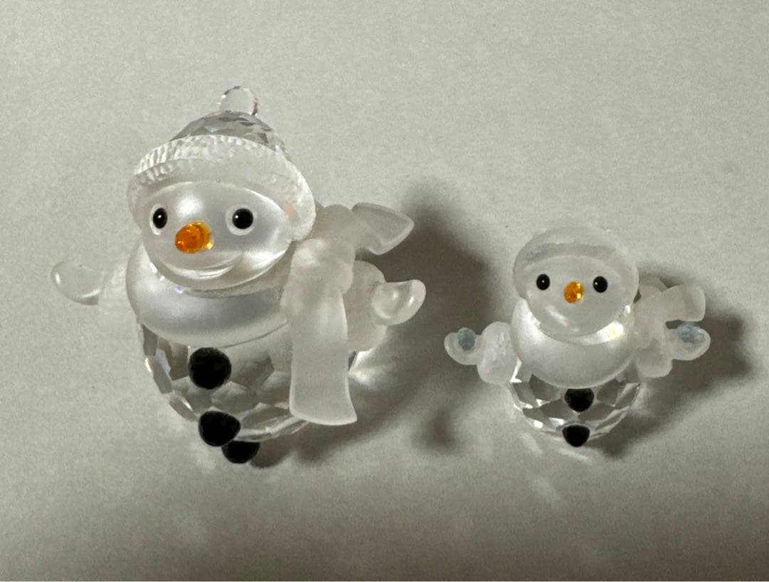 Swarovski スワロフスキー クリスタル 雪だるま スノーマン 2体