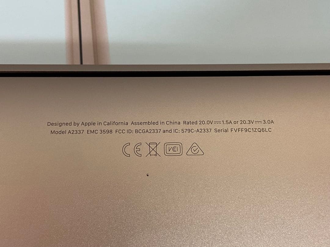 美品 MacBook Air 2020 256GB SSD M1 8G