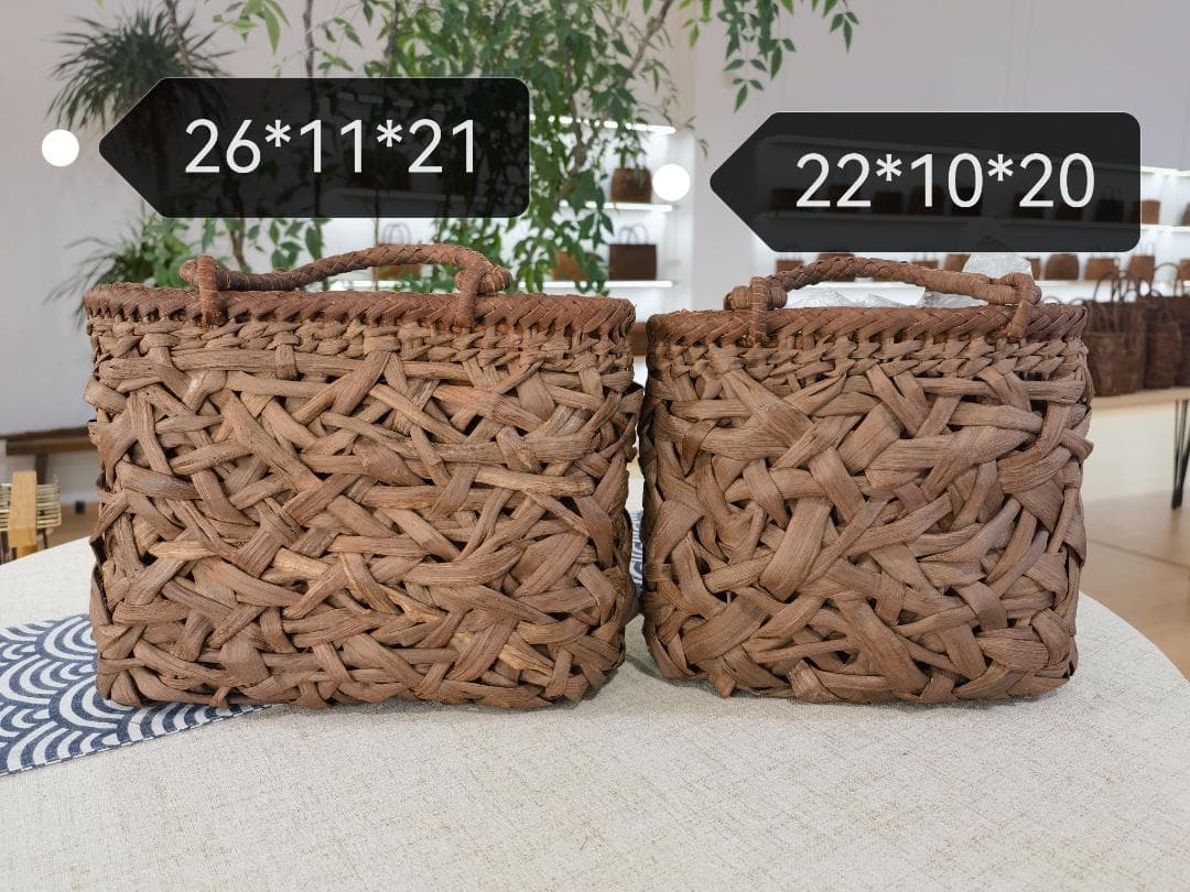 山葡萄 かごバッグ 職人の手作り 乱れ編み 籠 手提げ 内布あり C