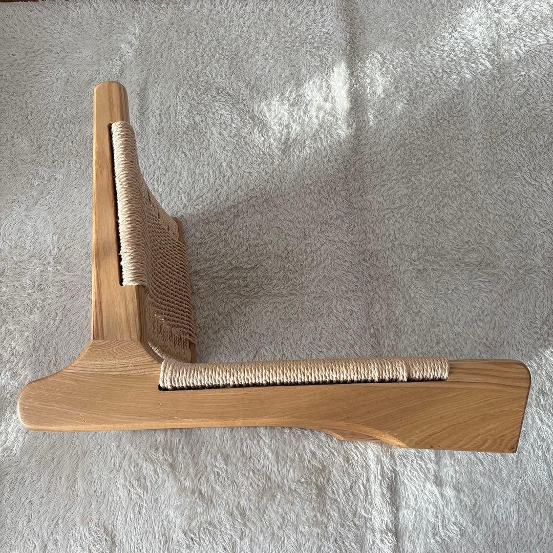 名品】ペーパーコード 天然木 無垢材 座椅子 ベーグル2脚セット 北欧