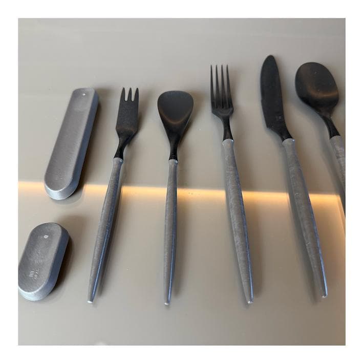 【ARAS】カトラリー20点セット グレー×10　ピンクグレー×10