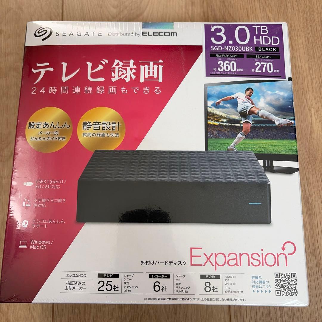 Seagate 3.0TB 外付けHDD SGD-NZ030UBK ブラック