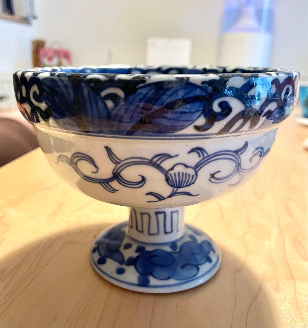 美品！骨董　古伊万里　盃洗　台付