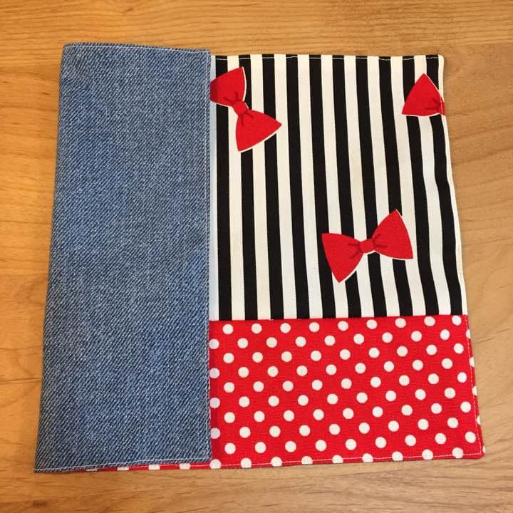 リボンストライプ赤 給食 お弁当袋セット