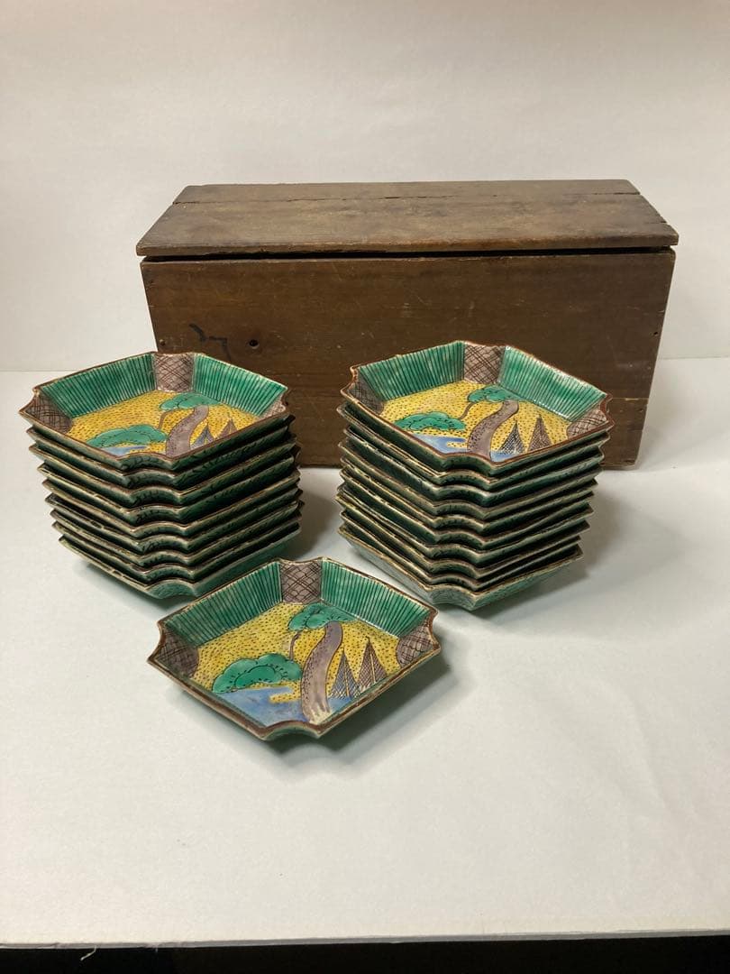 古九谷　吉田屋　八角皿　20枚
