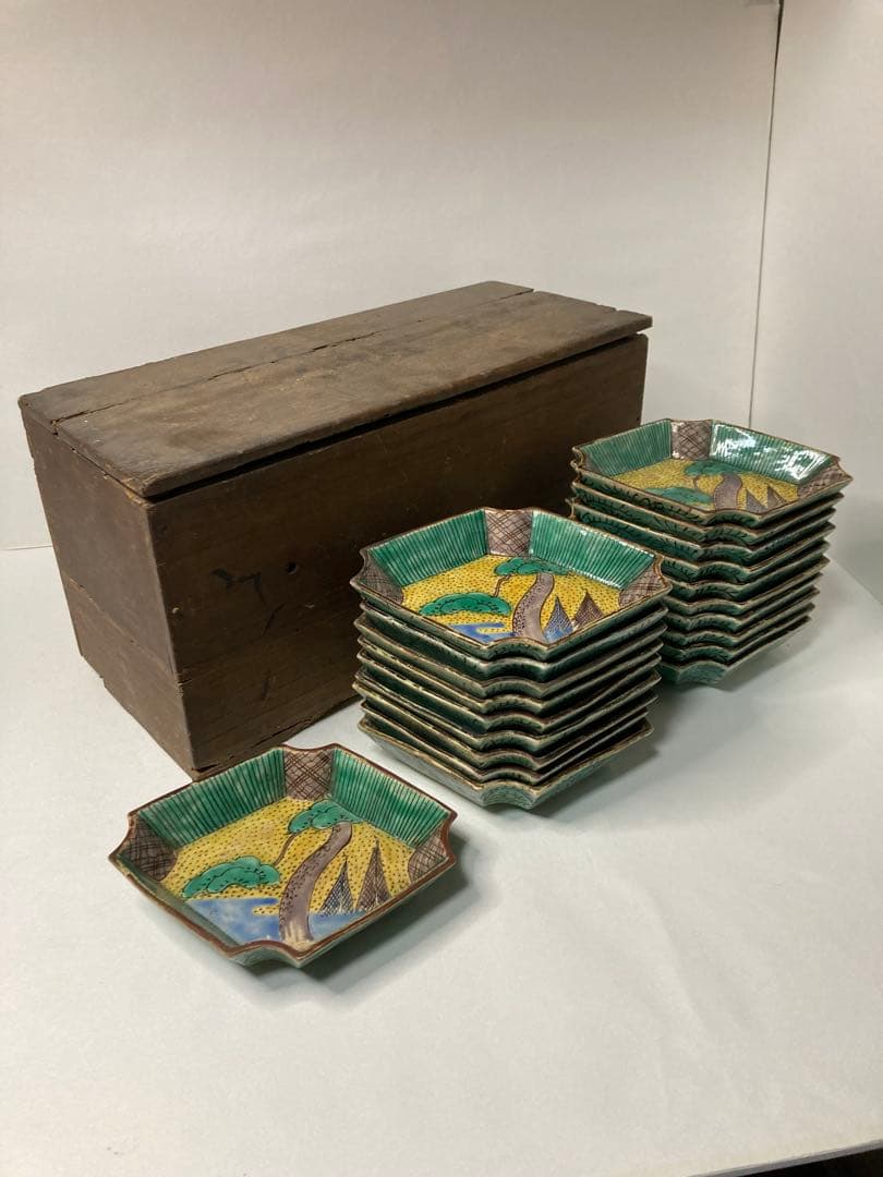 古九谷　吉田屋　八角皿　20枚