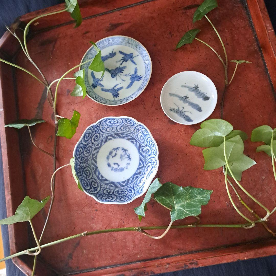 「特価 ！訳ありでも、すごい豆皿」 古伊万里皿(幅最大10cm)3客セット 骨董