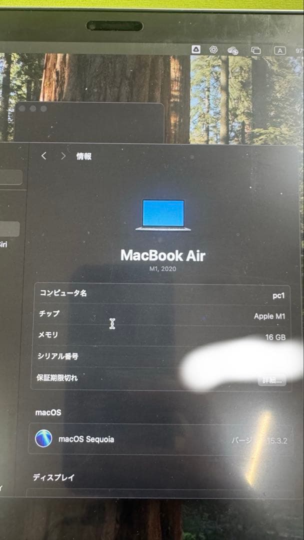 Apple MacBook Air M1, 2020 16GB 1TB画面線あり