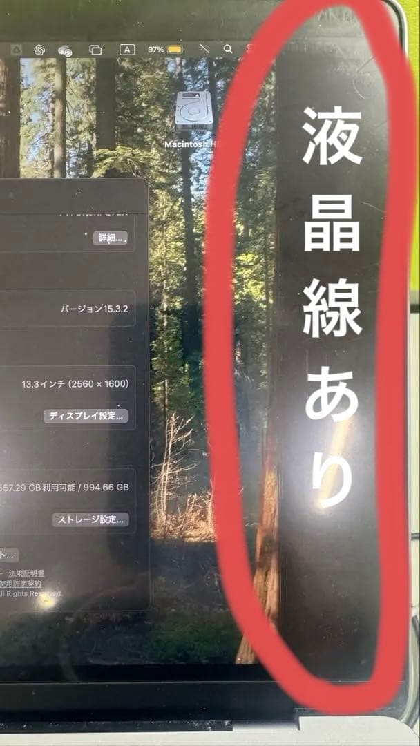 Apple MacBook Air M1, 2020 16GB 1TB画面線あり