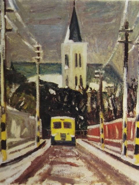 小糸源太郎、【白い道】、新品高級額 額装付、年代物・希少画集画、状態良好