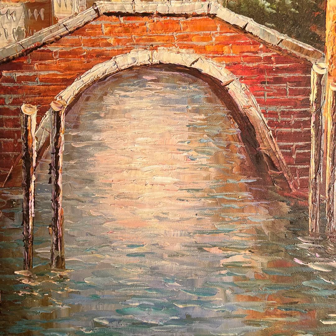 ★特大秀作★ 手書き油絵 ヴェネツィア 肉筆絵画 インテリア 油彩画