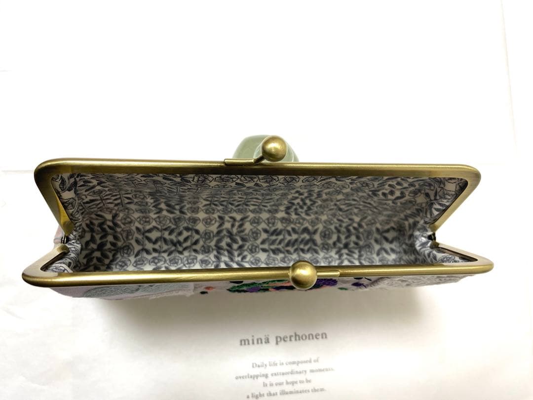 ⚮ミナペルホネン ピンク系 パッチワーク がま口ポーチ ハンドメイド m31